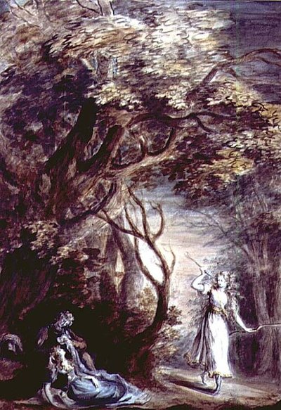 Two Lovers, reclining in a Forest Glade, surprised by Diana by Lady Diana Beauclerk